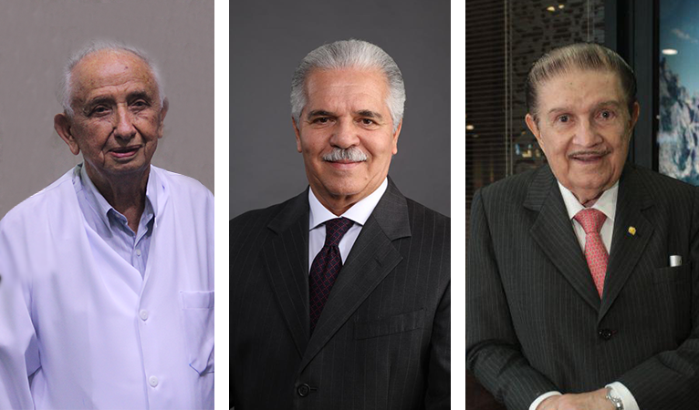 retratos de Otho Leal, Pio Rodrigues e Mauro Benevides